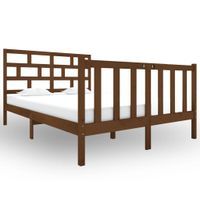 Rama łóżka, miodowy brąz, lite drewno, 120x190 cm, dwuosobowa