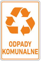 ODPADY KOMUNALNE  - Naklejka na kosz segregacja śmieci odpadów 30 cm