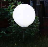 Lampa ogrodowa duża biała kula solarna 30cm barwa światła biała zimna