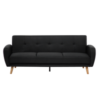 Sofa rozkładana 3-osobowa czarna FLORLI