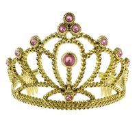 Korona diadem księżniczki z różowymi perłami