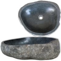 Owalna umywalka z kamienia rzecznego, 46-52 cm