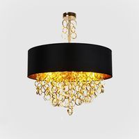 Lampa wisząca czarna złota glamour 46 cm oprawa w stylu nowoczesnym