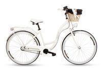 Damski rower miejski Goetze Style ALU 28 3b + kosz / Biały