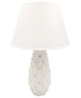 Lampka lampa biała nocna stołowa z kryształkami glamour pikowana