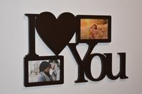 Multirama drewniana ramka na zdjęcia  z napisem I love You