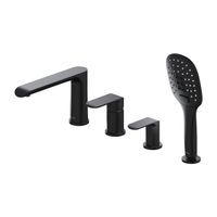 Omnires Sacramento bateria wannowa 4-otworowa kompletna czarny mat SC2332BL