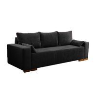 Czarna sofa Forsetion z funkcją spania i pojemnikiem, w stylu skandynawskim