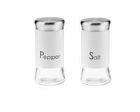 Solniczka + pieprzniczka przyprawnik pojemnik szklany GRENO 150 ml stal biały