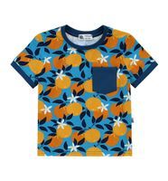 T-shirt z kieszonką Pomarańcze na niebieskim  140/146