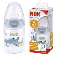 NUK FC+  Butelka antykolkowa z czujnikiem 150ml + smoczek 0-6m NIEBIESKA