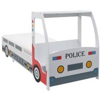 Łóżko dziecięce samochód policyjny, materac, 90x200 cm, H3