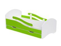 Łóżko dziecięce 180x80 biało-zielone/limonkowe materac gratis