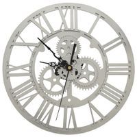 Zegar ścienny, srebrny, 30 cm, akrylowy