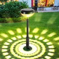 2x Lampa solarna ogrodowa rysuje koliste pierścienie ciepłego światła