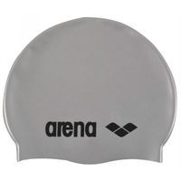 ARENA CZEPEK SILIKONOWY CLASSIC SILICONE SILVER BLACK BASEN TRENING