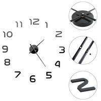Zegar ścienny 3D, nowoczesny design, 100 cm, XXL, czarny