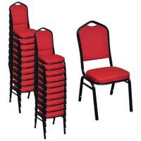 Krzesła stołowe, 20 szt., czerwone, tkanina