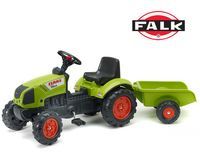Falk Traktor Claas na pedały z przyczepą jednoosiową Klakson
