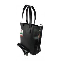 Włoska torebka skórzana na ramię ,shopper mieści A4 ,Vera Pelle ,Czarna SB586N