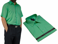 Elegancka koszula męska zielona intensywna mięta z krótkim rękawem 44/45 - XXL