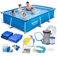 Basen ogrodowy stelażowy 259 x 170 x 61 cm zestaw 15w1 Bestway 56403