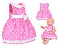 Sukienka dla lalki 35-45cm Elizabeth - różowa w kropki