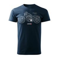 Koszulka motocyklowa z motocyklem na motor Harley Iron 883 męska granatowa REGULAR XXL