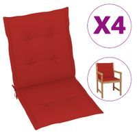 Poduszki na krzesła ogrodowe, 4 szt., czerwone, 100x50x4 cm