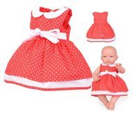 Sukienka dla lalki 35-45cm Elizabeth - czerwona w kropki