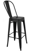 Krzesło barowe Tower Big Back KH010100968 loftowe czarne