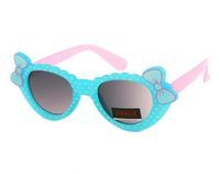 Okulary przeciwsłoneczne dziecięce UV 400 GROSZKI, niebiesko-różowe