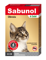 SABUNOL obroża szara przeciw pchłom dla kotów 35cm