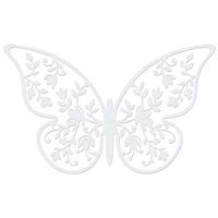 Dekoracje papierowe "Motyl", biały, PartyDeco, 8x5 cm, 10 szt