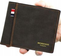 Męski portfel elegancki składany skórzany cienki  C41_Czarny