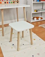 Krzesełko dla dziecka Kwadrat Białe Taboret