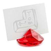 Stojak na wizytówki "Diament", czerwony, 40 mm, 10 szt