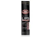 EVELINE_Oh My Lips Liquid Matt Lipstick&Contour Lip Liner matowa pomadka i konturówka 4,5ml+1szt. 02 Milky Chocolate