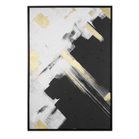 Obraz na płótnie w ramie 63 x 93 cm czarno-biały SORA
