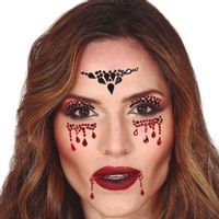 Make-up party "Kryształki na twarz wampirzyca", czarno-czerwone, Guirca