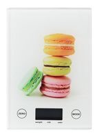 Waga kuchenna elektroniczna szklana DECOS wyświetlacz LCD max 5 kg wz. 5 ciasteczka macarons