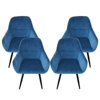 18157-2 Zestaw 4szt nebieskich krzeseł Welurowych tapicerowane 4 nogi
