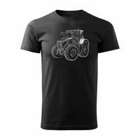 Koszulka z traktorem John Deere koszulka dla rolnika męska czarna REGULAR L