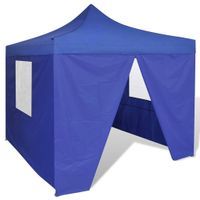 Niebieski, składany namiot, 3 x 3 m, z 4 ściankami