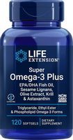 Super Omega-3 Plus EPA/DHA z Lignanami Sezamowymi, Ekstraktem z Oliwek, Olejem z Kryla i Astaksantyną (120 kaps.)