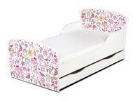 Łóżko dla dzieci 140x70 z materacem i szufladą Marzenia Księżniczki 4S