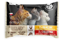 Pet Republic Mokra karma dla kota z cielęciną i kurczakiem 100 g x 4 sztuki