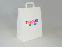 Torba papierowa z nadrukiem 32 x 16 x 40 cm, biały 100 szt