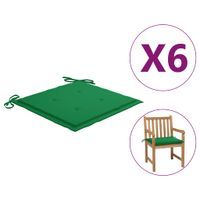 Poduszki na krzesła ogrodowe, 6 szt., zielone, 50x50x4 cm