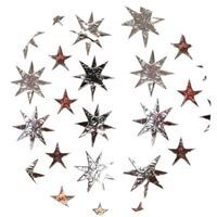 Naklejki "Gwiazdki 3D", srebrne, Aliga, 7x12,5 cm, 15 szt